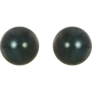 14K Yellow 7 mm Cultured Black Akoya Pearl Earrings