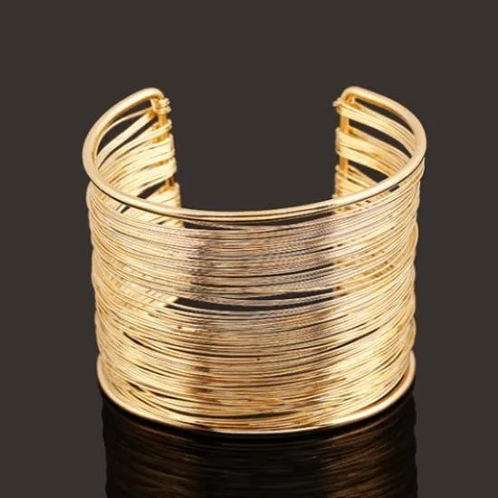 17 Designs Vintage Geometric  Punk Metal Women Charm Bracelet Bangles