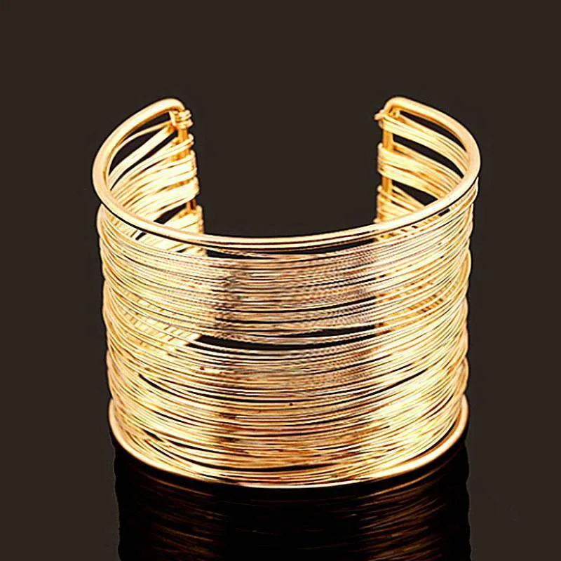 17 Designs Vintage Geometric  Punk Metal Women Charm Bracelet Bangles