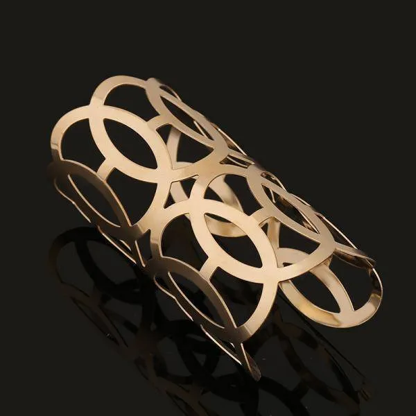 17 Designs Vintage Geometric  Punk Metal Women Charm Bracelet Bangles