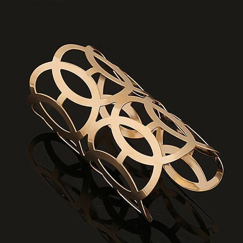 17 Designs Vintage Geometric  Punk Metal Women Charm Bracelet Bangles