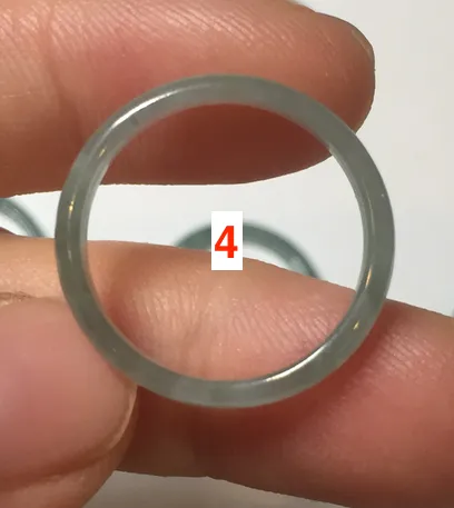 17.7mm 7 1/2 100% natural type A icy watery green/blue icy watery Guatemala jadeite jade band ring group  BP77