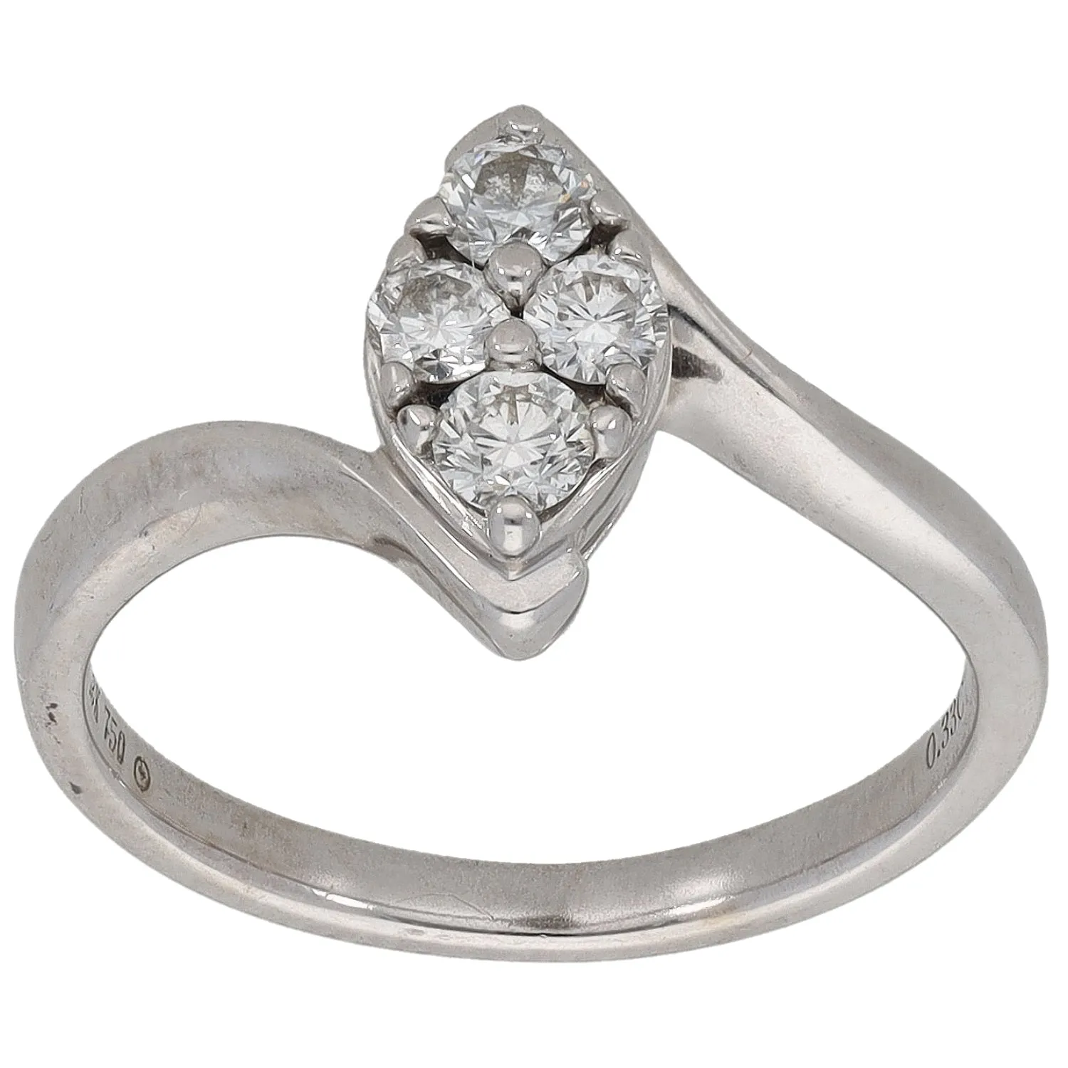 18ct White Gold 0.33ct Diamond Dress/Cocktail Ring Size J