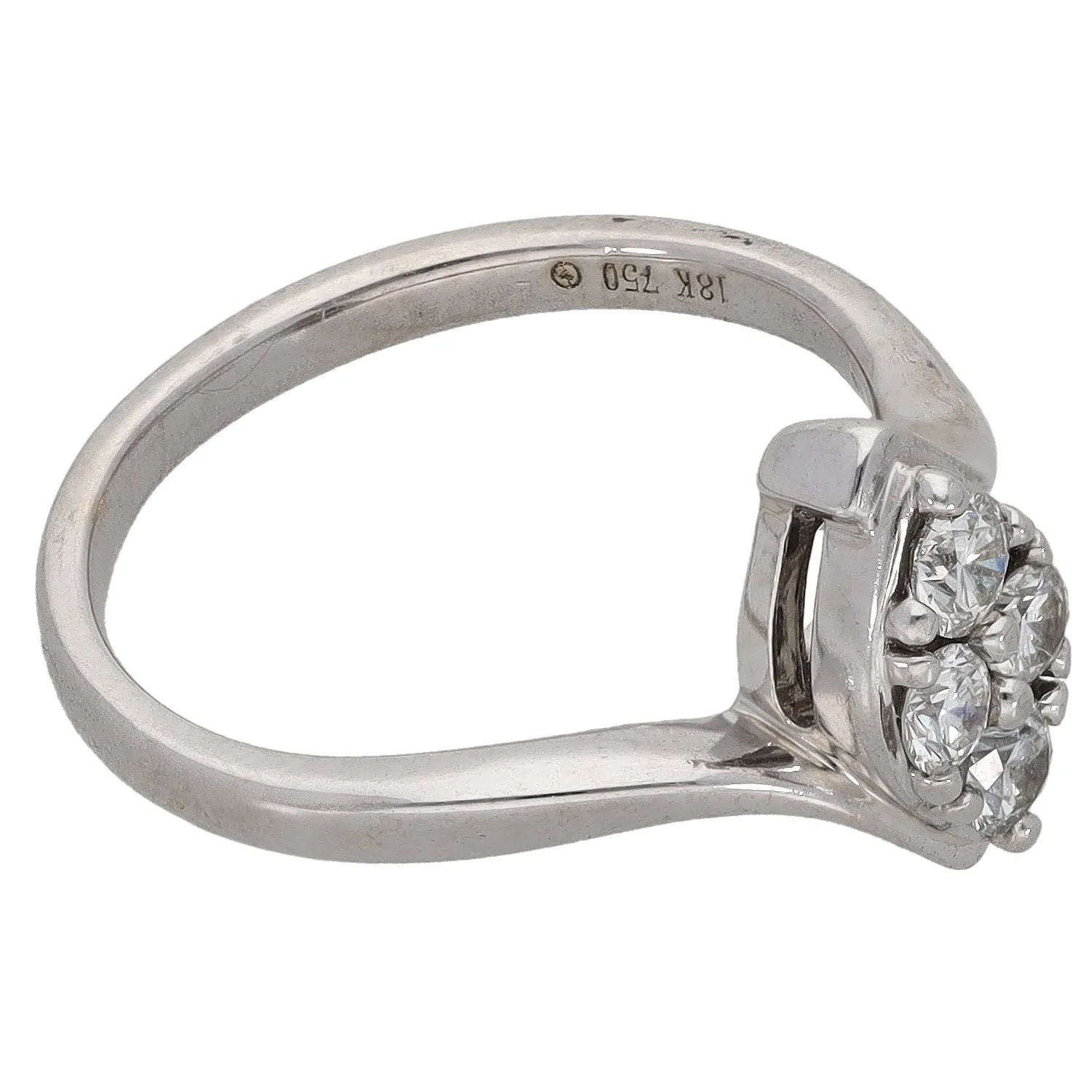 18ct White Gold 0.33ct Diamond Dress/Cocktail Ring Size J