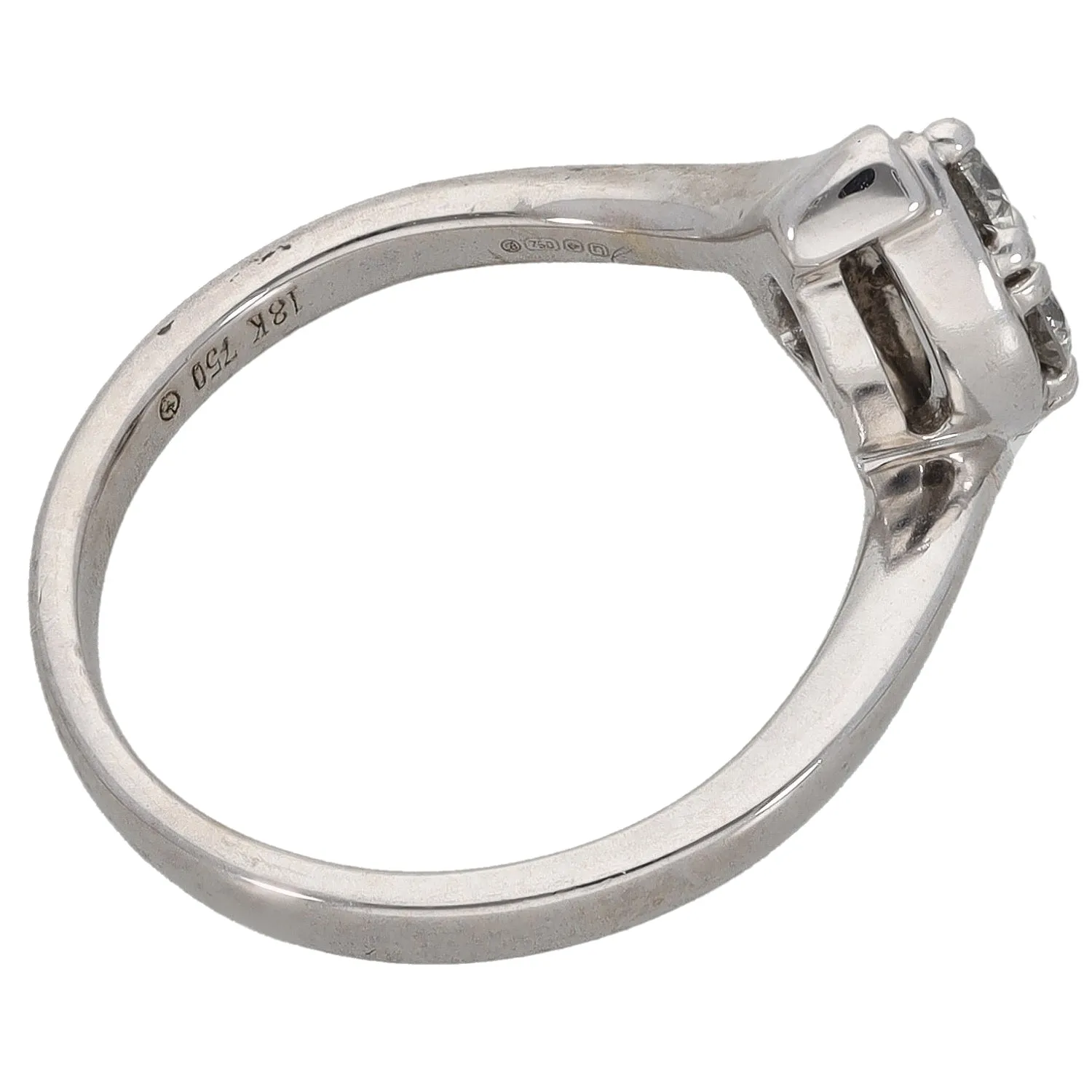 18ct White Gold 0.33ct Diamond Dress/Cocktail Ring Size J