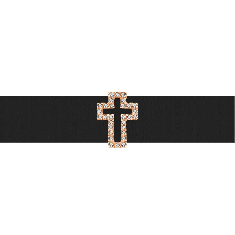18k Gold 2 ways Cross Diamond Necklace