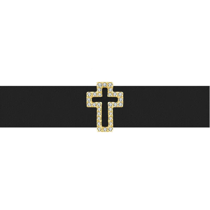 18k Gold 2 ways Cross Diamond Necklace