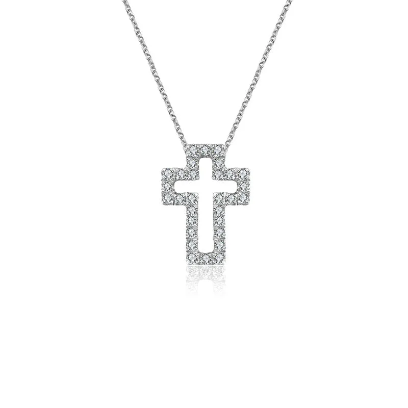 18k Gold 2 ways Cross Diamond Necklace
