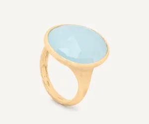 18K Yellow Gold Aquamarine Cocktail Ring