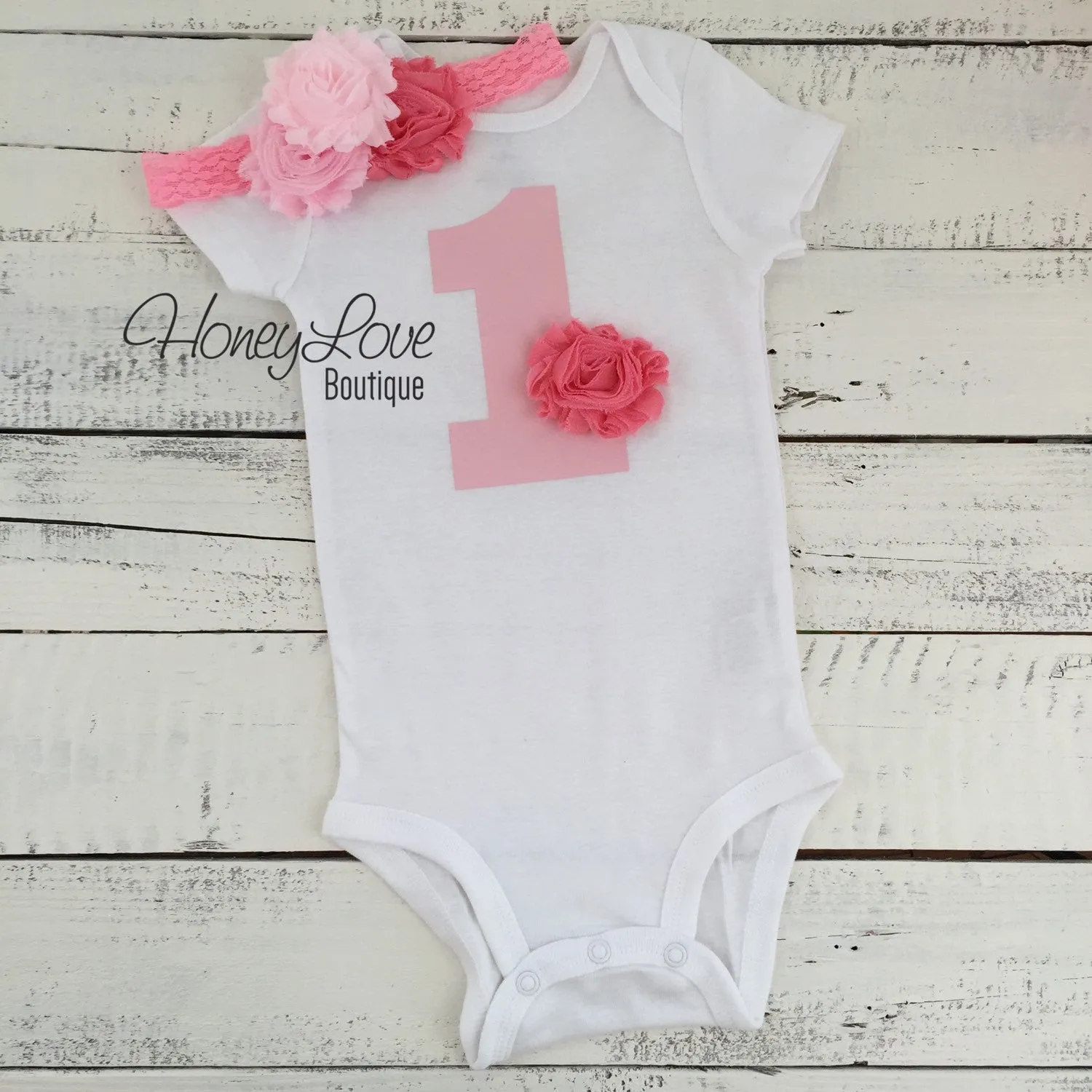 1st Birthday Outfit - Light Pink and Coral