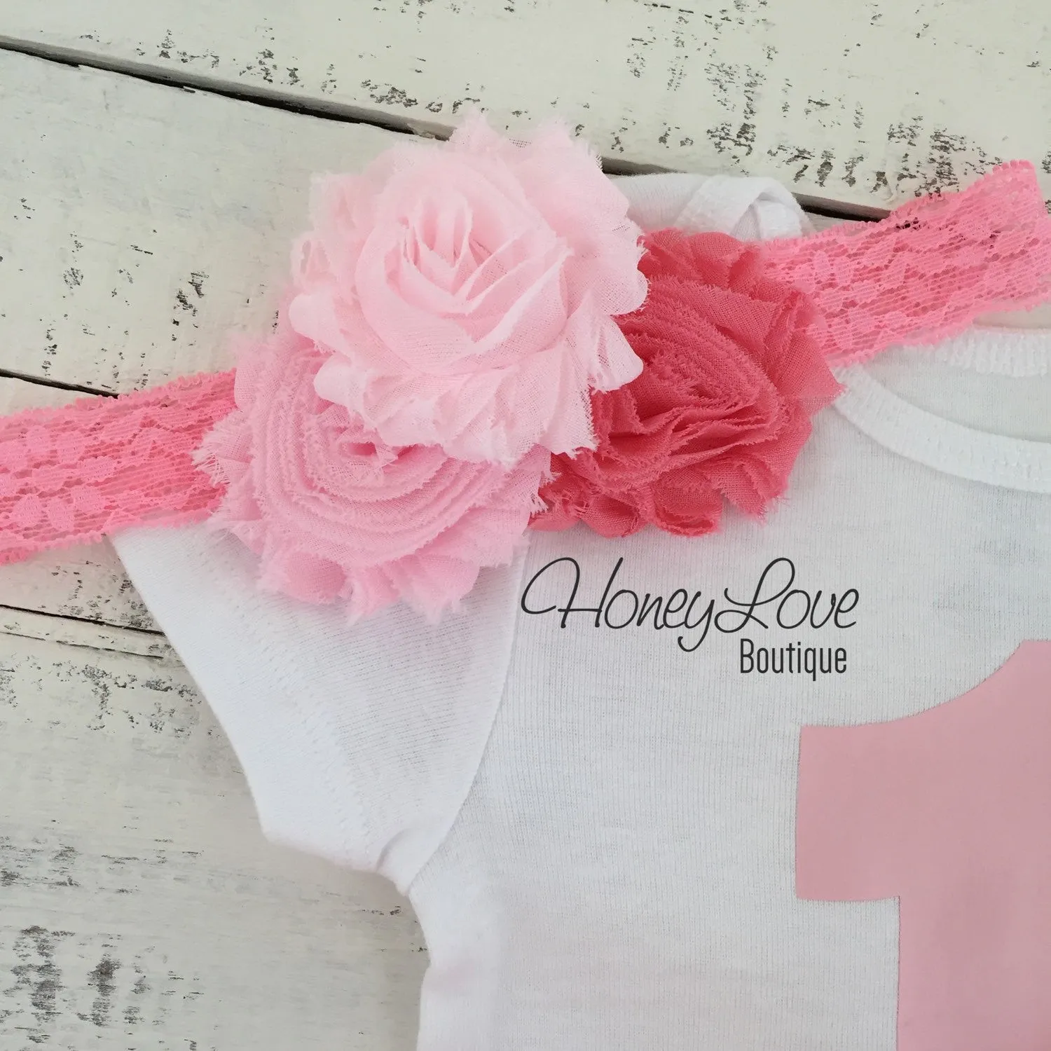1st Birthday Outfit - Light Pink and Coral