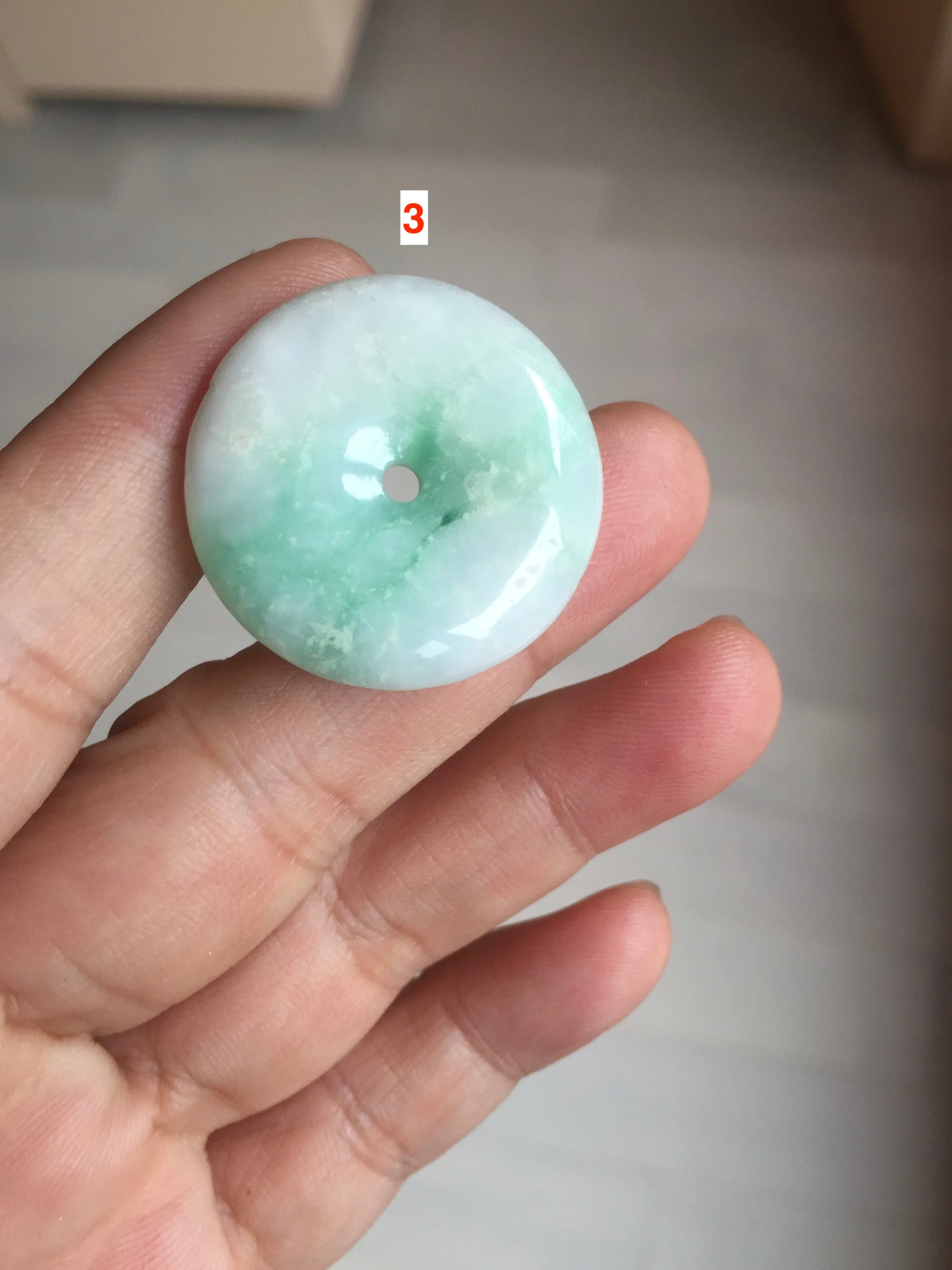 26-28mm Type A 100% Natural sunny green yellow Jadeite Jade Safety Guardian Button donuts Pendant group BP96