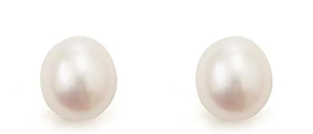 8.5-9mm White FW Drop Earrings  with STG Pearl Clip-on & Drop Fitting