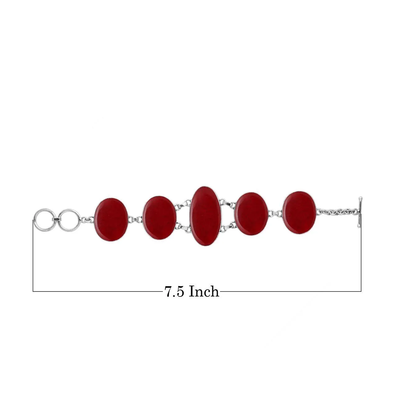AB-1050-CR Sterling Silver Bracelet With Coral