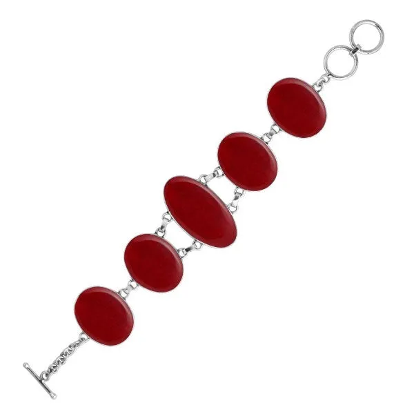 AB-1050-CR Sterling Silver Bracelet With Coral
