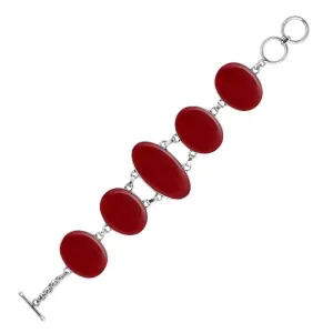 AB-1050-CR Sterling Silver Bracelet With Coral