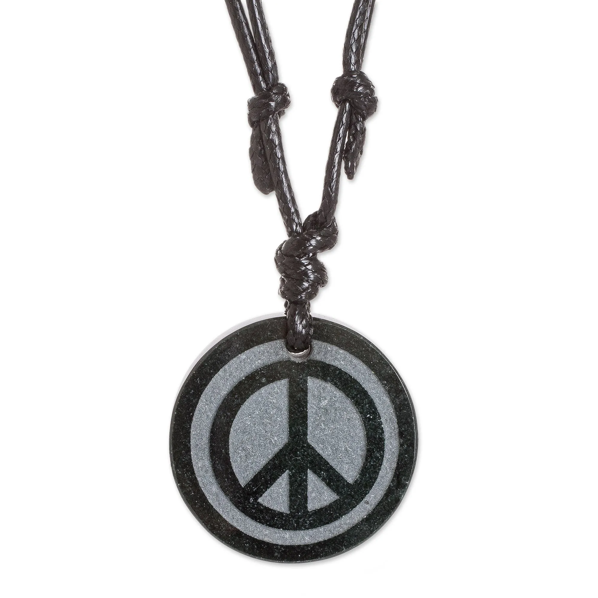 Adjustable Jade Pendant Necklace from Guatemala - Hope and Peace | NOVICA