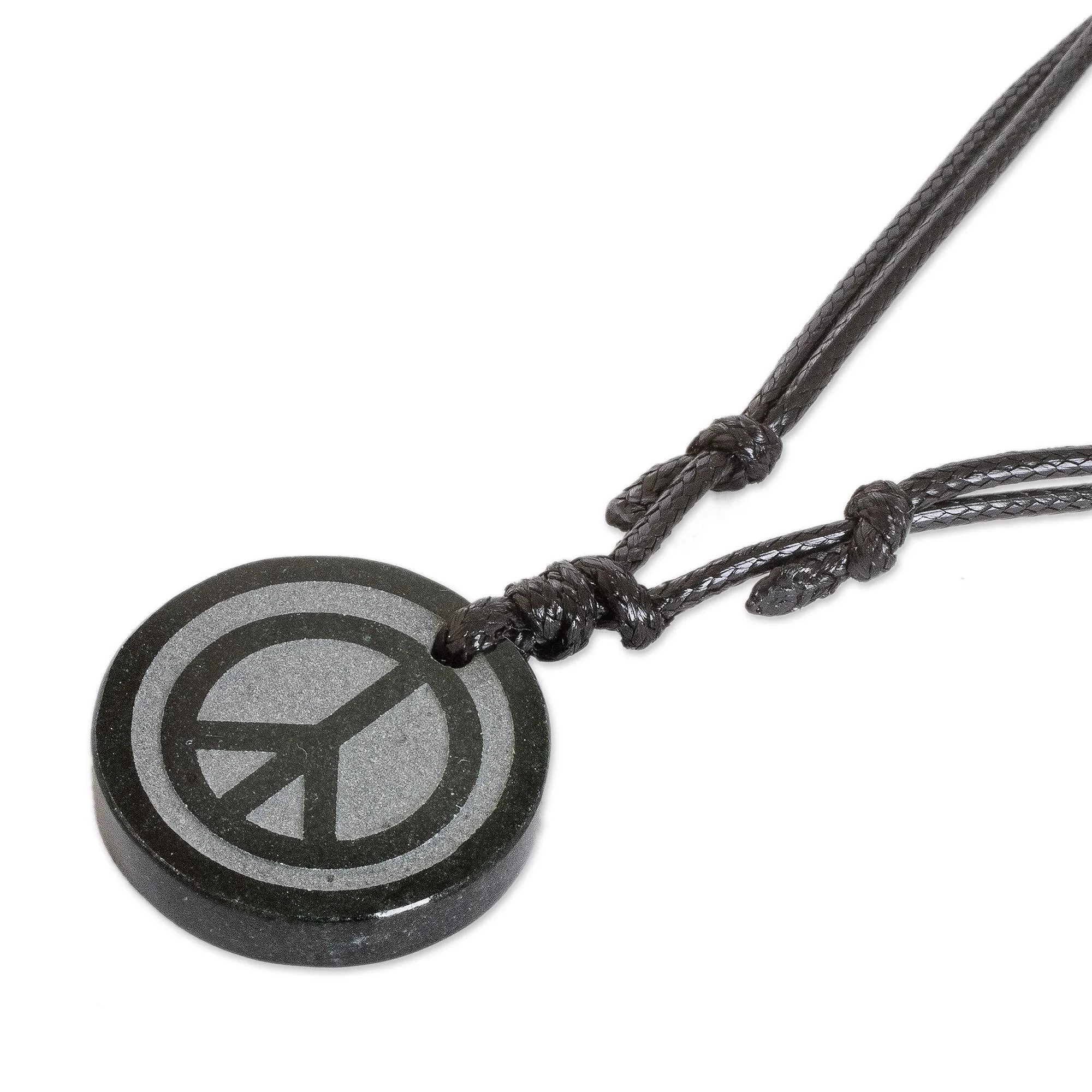 Adjustable Jade Pendant Necklace from Guatemala - Hope and Peace | NOVICA