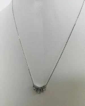 Aero Baguette Pendant Necklace White Gold