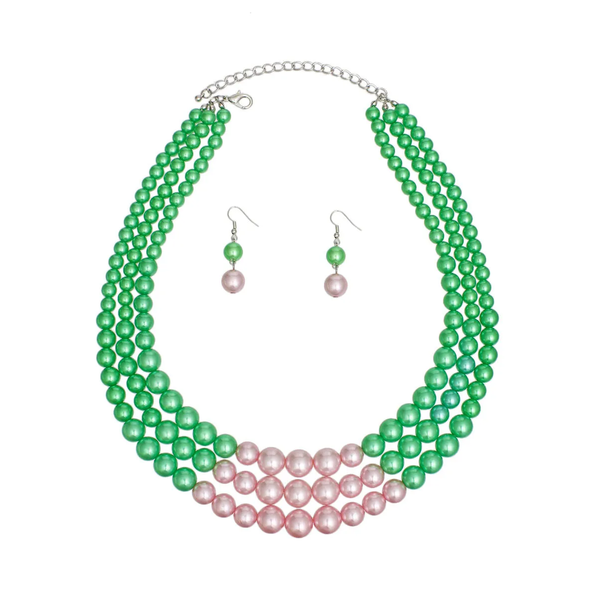 Alpha Kappa Alpha sorority inspired necklace set
