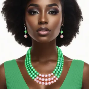 Alpha Kappa Alpha sorority inspired necklace set