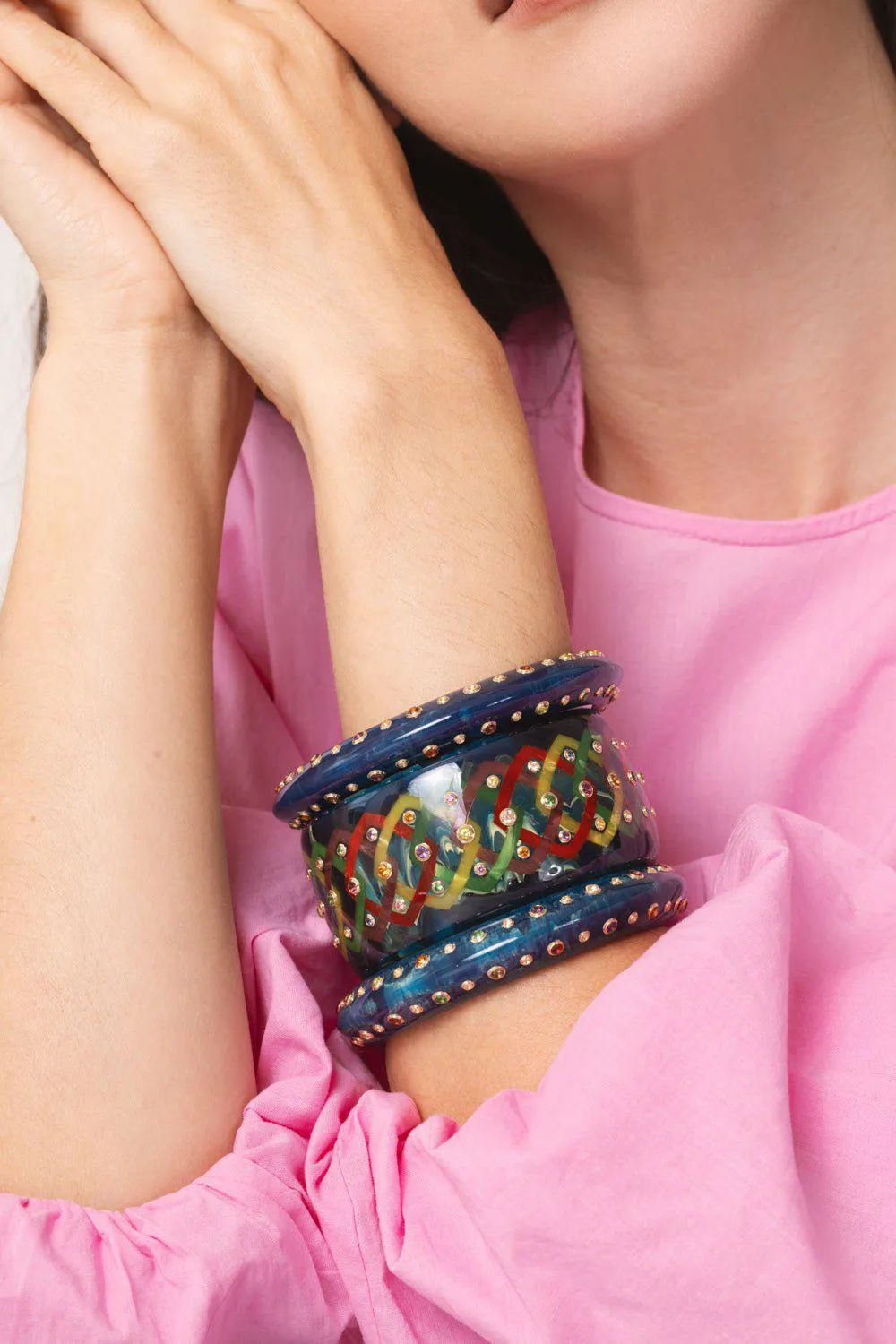 Amethyst Citrine Peridot Blue Bakelite Bangle