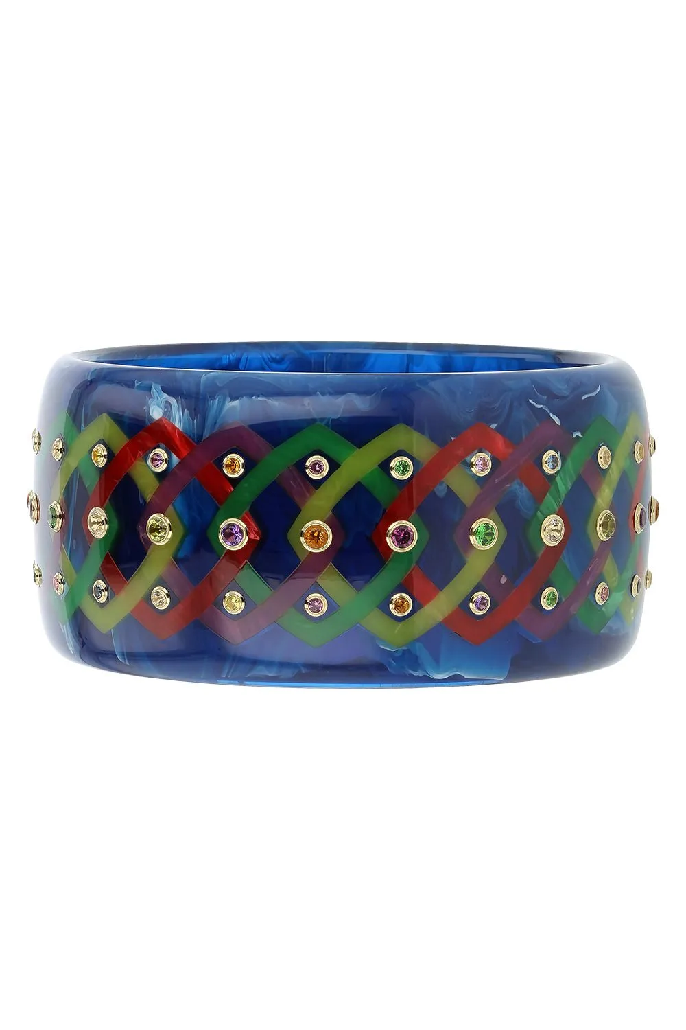 Amethyst Citrine Peridot Blue Bakelite Bangle