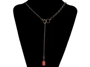 Antiqued chains with sponge coral drop (Web-175)