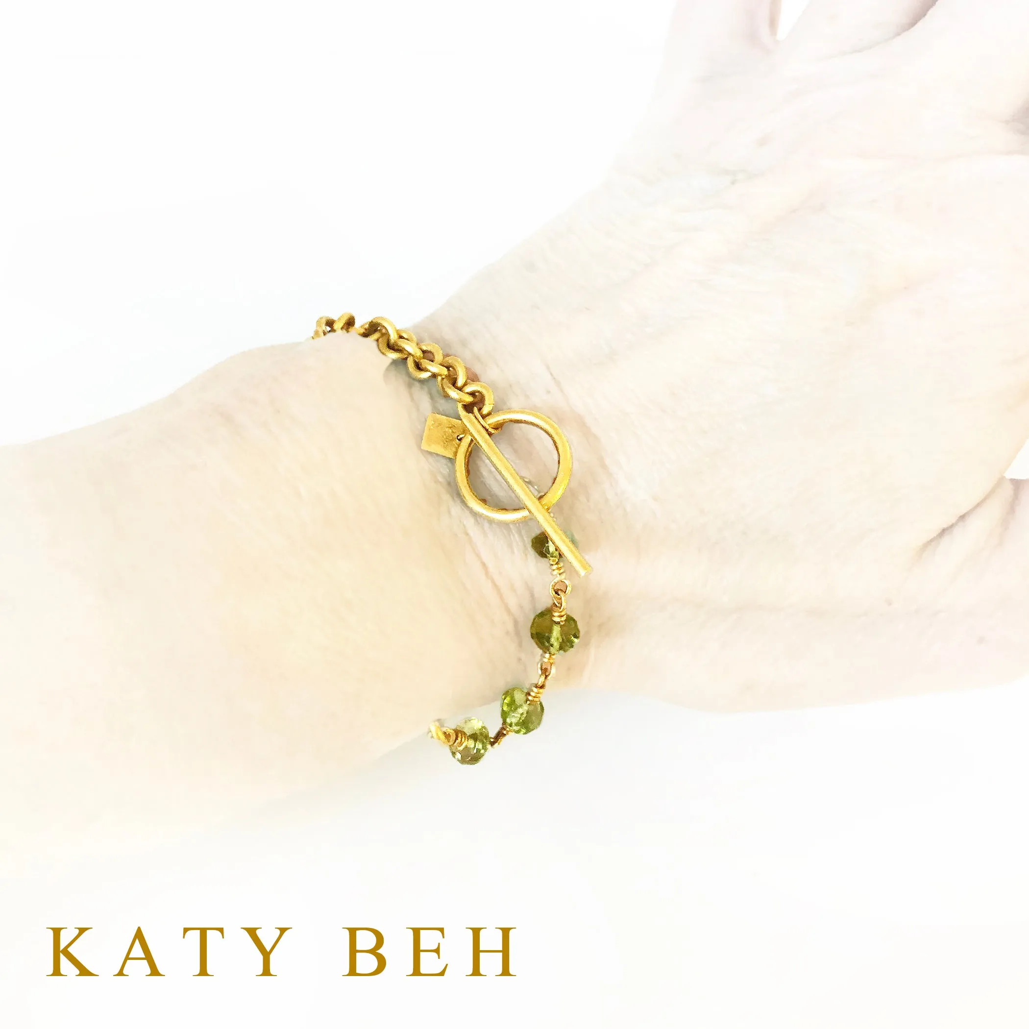 Antonia 22k Gold Peridot Chain Bracelet
