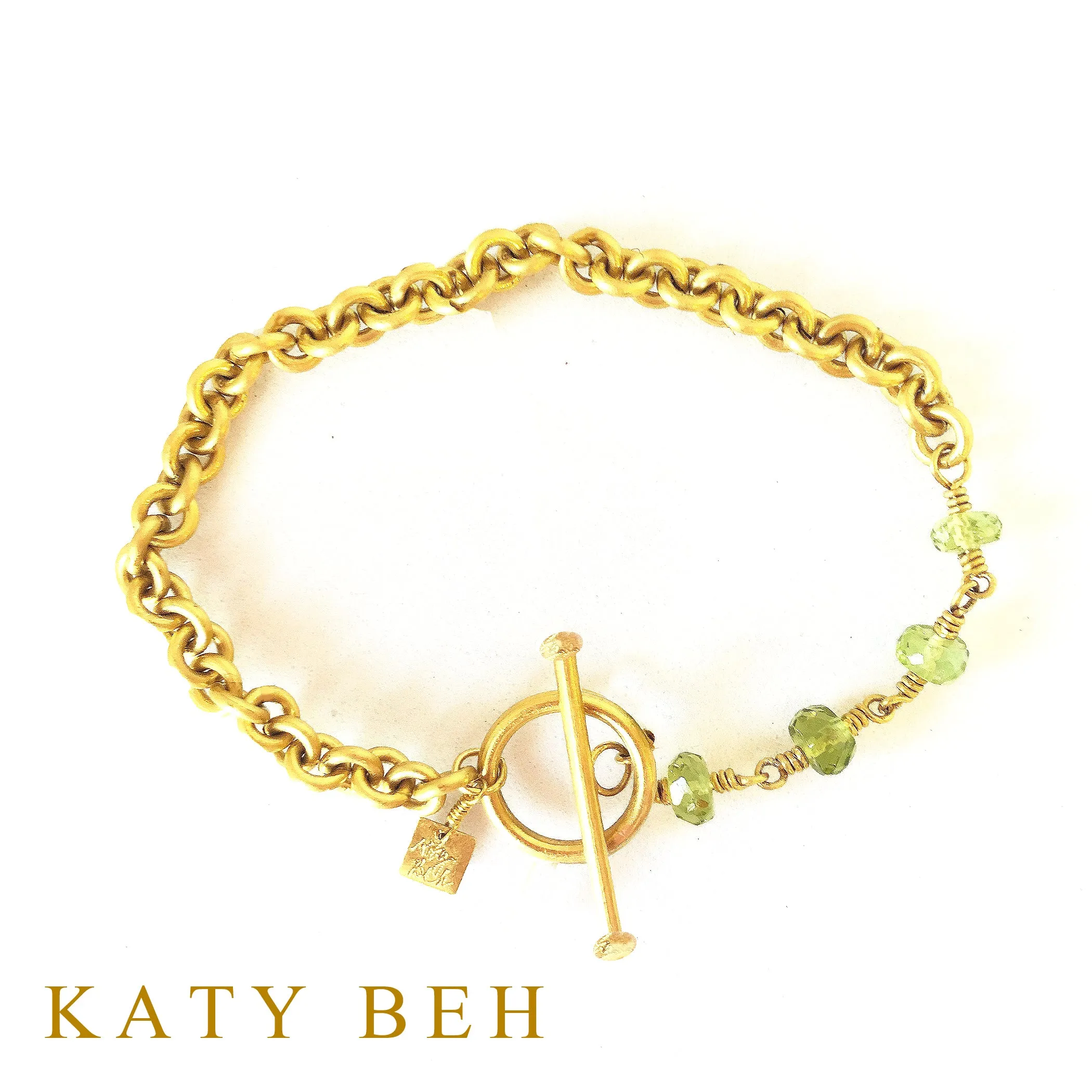 Antonia 22k Gold Peridot Chain Bracelet