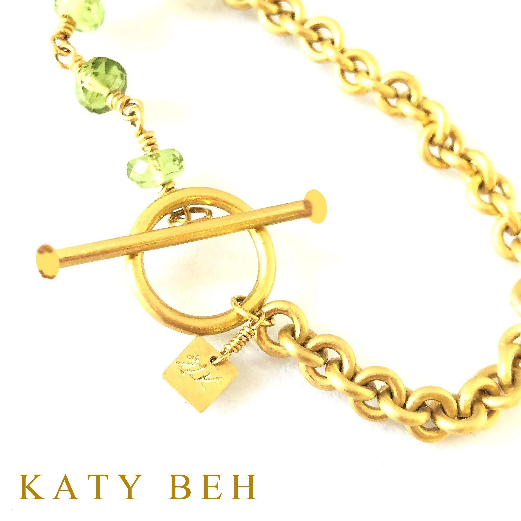 Antonia 22k Gold Peridot Chain Bracelet