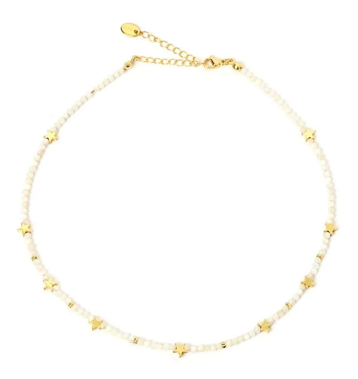 Arms Of Eve Superstar Gemstone Necklace - White Jade
