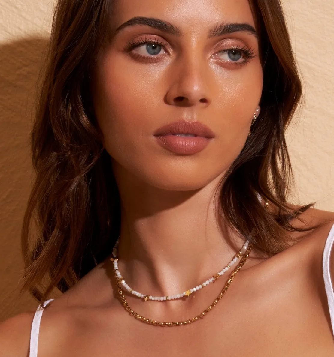 Arms Of Eve Superstar Gemstone Necklace - White Jade
