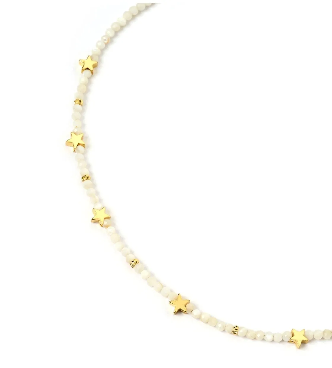 Arms Of Eve Superstar Gemstone Necklace - White Jade
