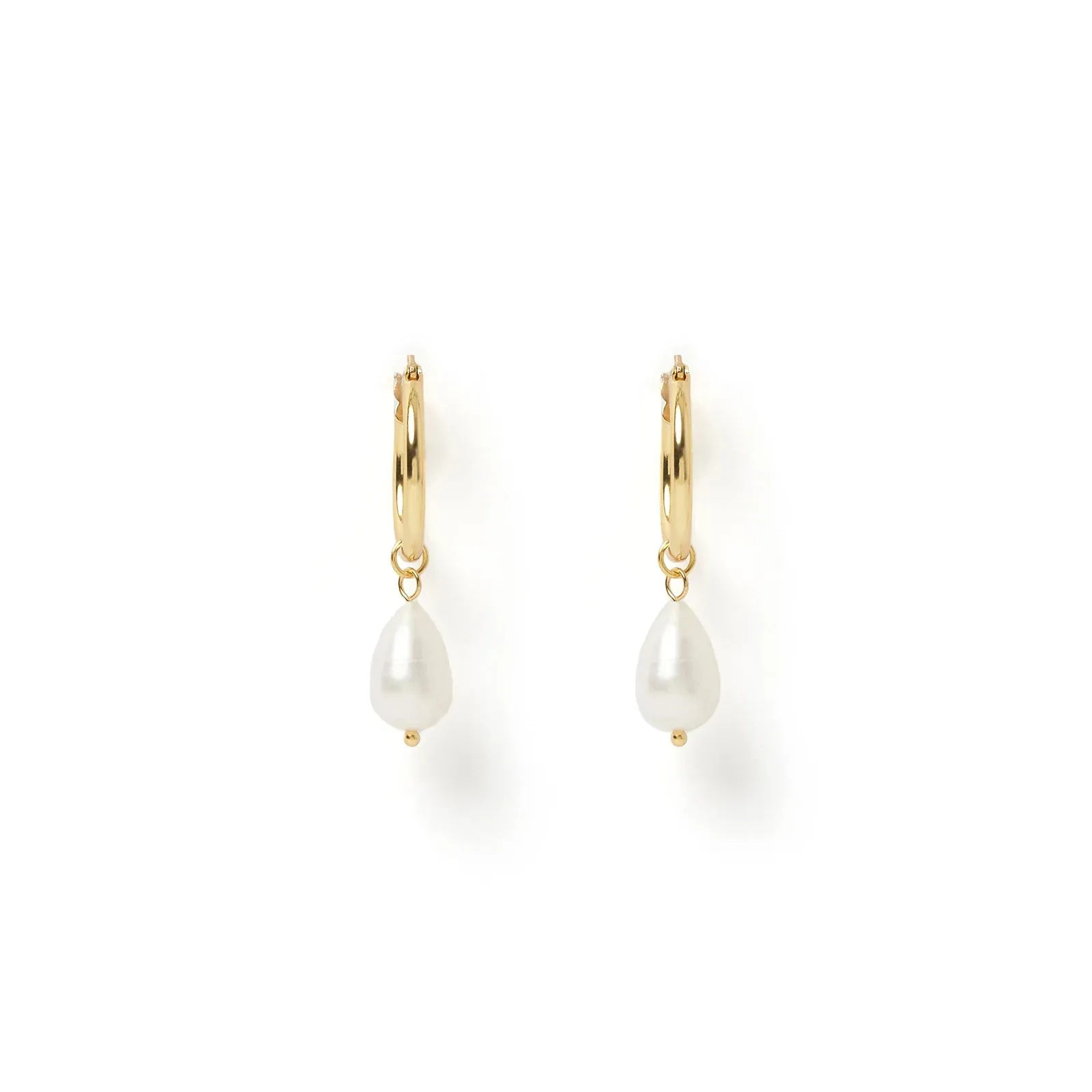 Augusta Gold Pearl Hoops