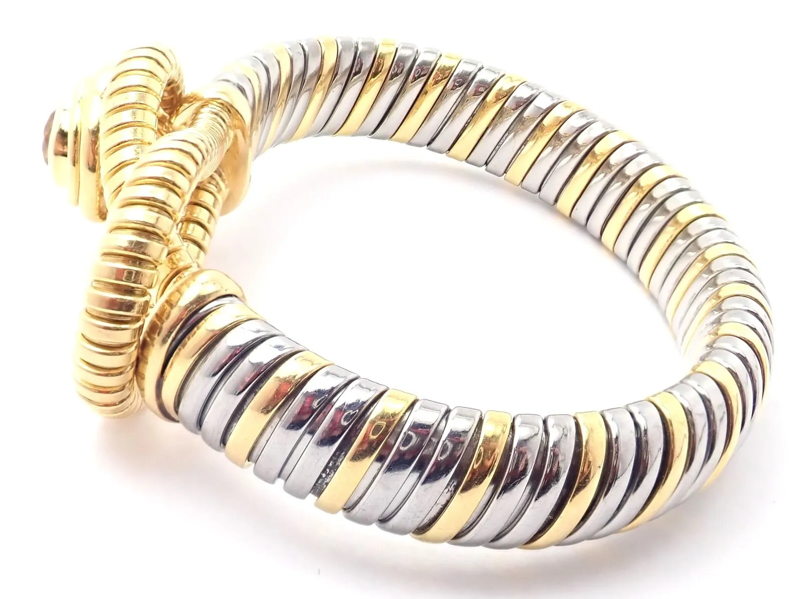 Authentic Cartier Hercules Knot 18k Yellow Gold Stainless Steel Citrine Bracelet