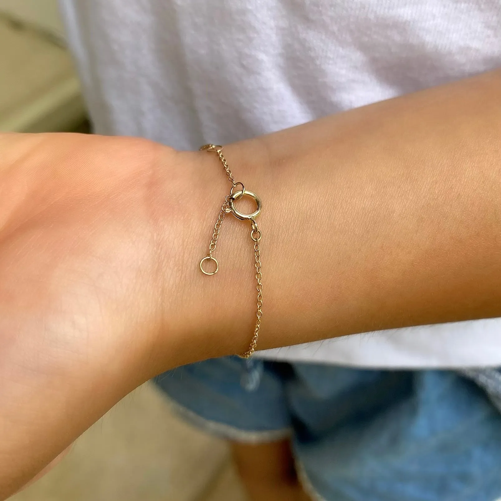 Baby Birthstone Bracelet 14kt Gold