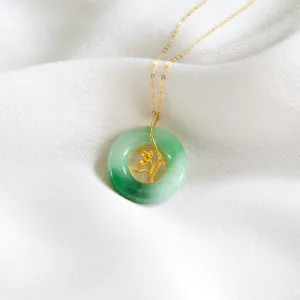 Blossom Jade 18k Gold Pendant