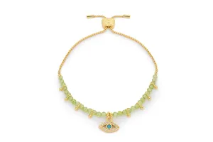 Brela Gold Peridot Bead Slider Bracelet
