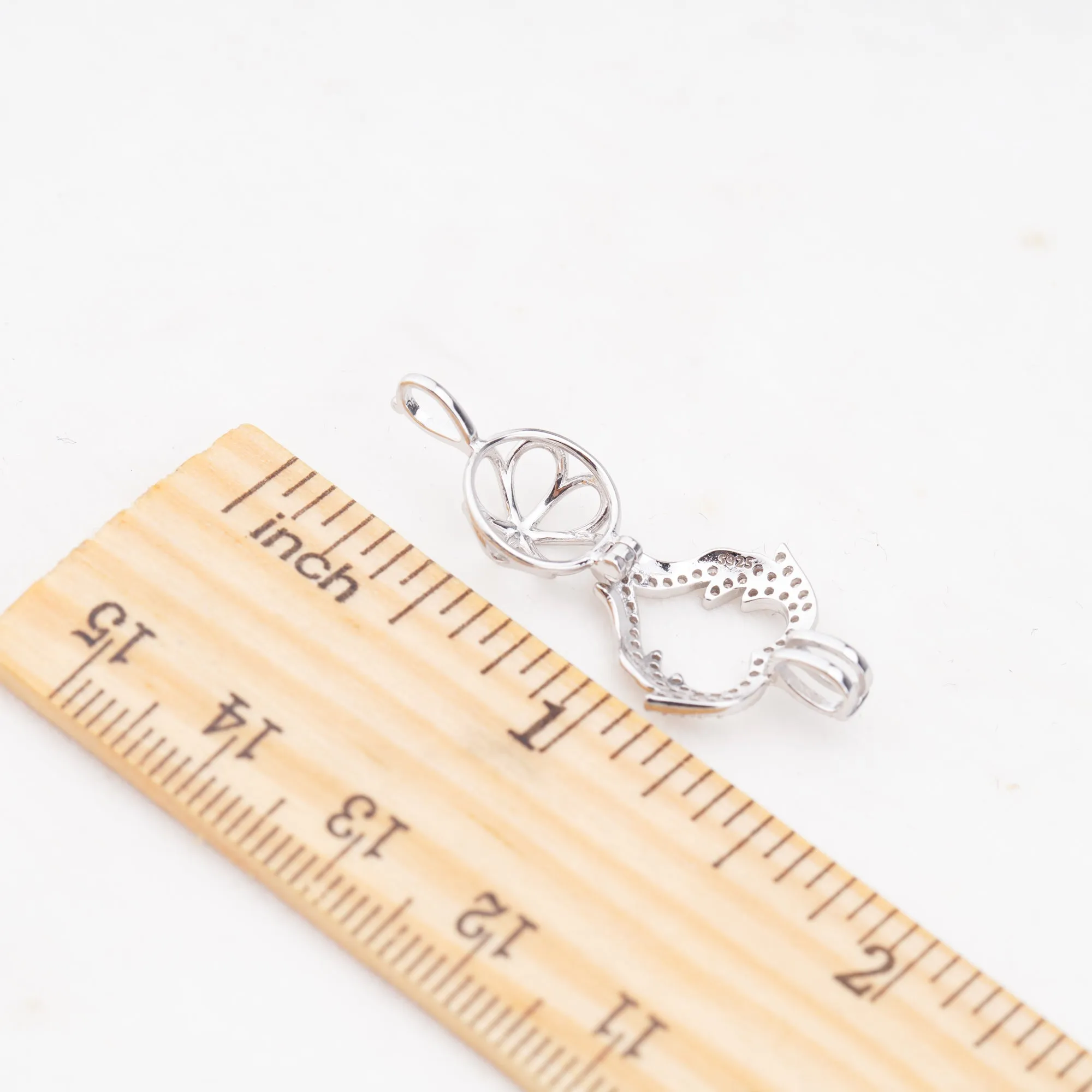 C030105 sterling silver Freshwater pearl cage pendant necklace jewelry locket for pearl party