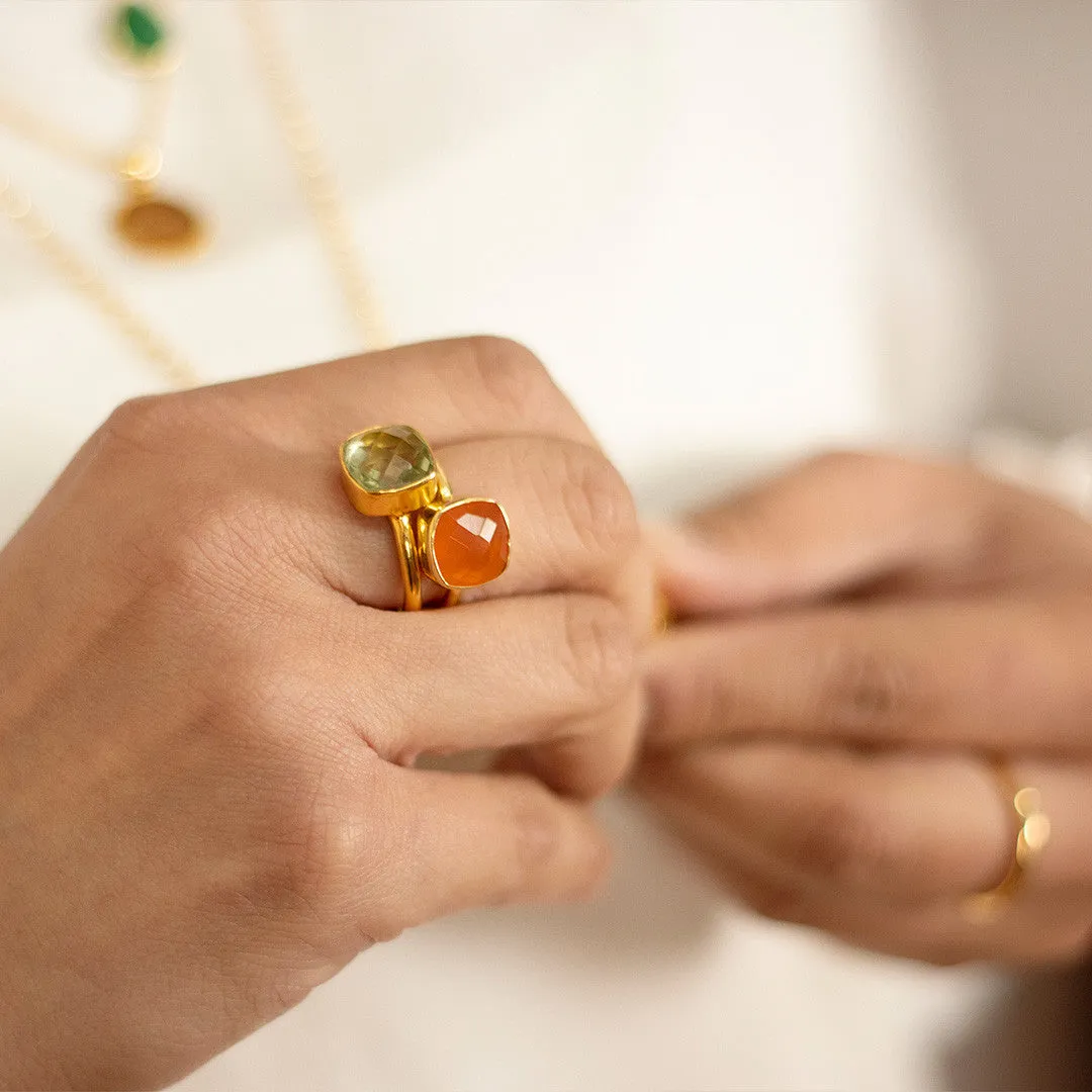 Carnelian Cocktail Ring | Gold