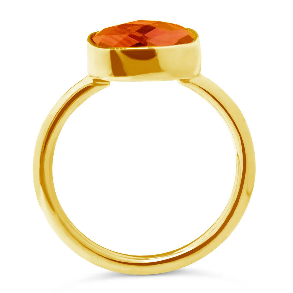 Carnelian Cocktail Ring | Gold