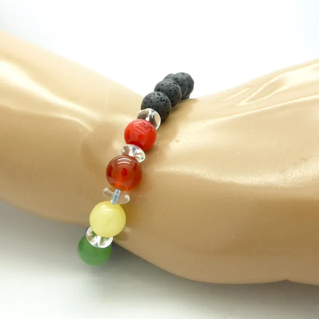 Chakra Gemstone Stretch Bead Bracelet, Aromatherapy