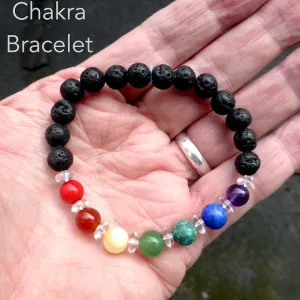 Chakra Gemstone Stretch Bead Bracelet, Aromatherapy