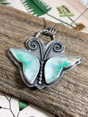 Chrysoprase Butterfly Necklace