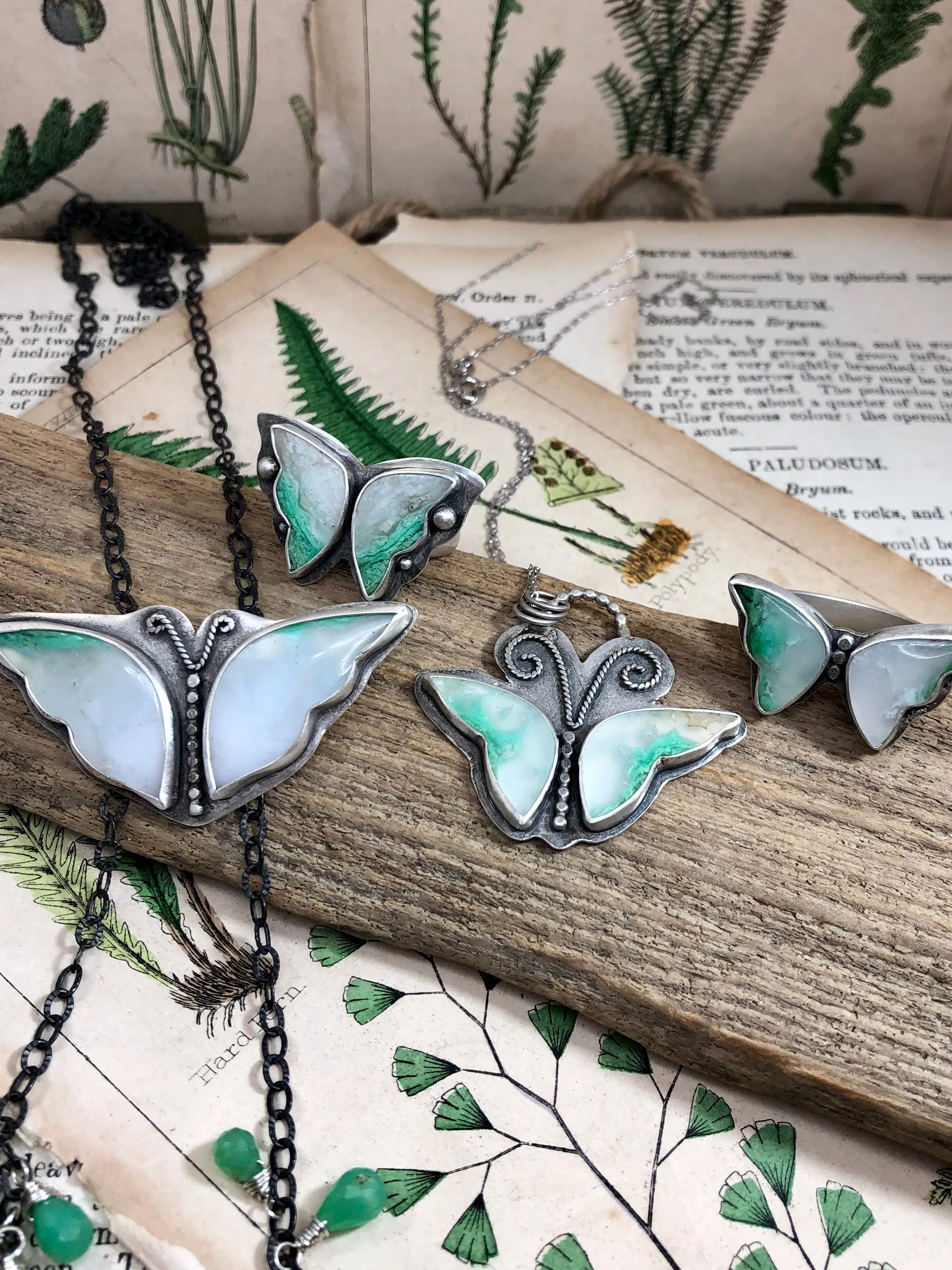 Chrysoprase Butterfly Necklace