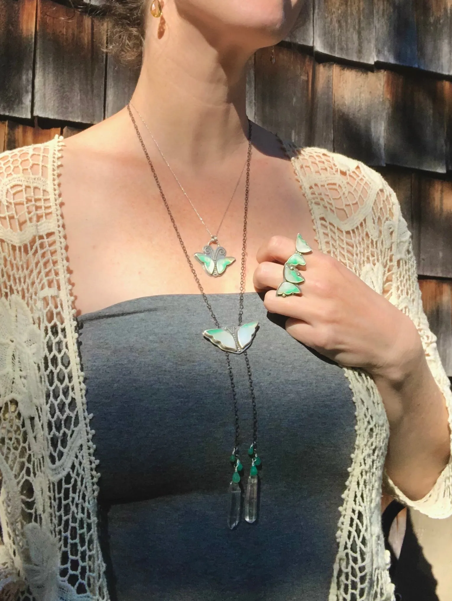 Chrysoprase Butterfly Ring 1