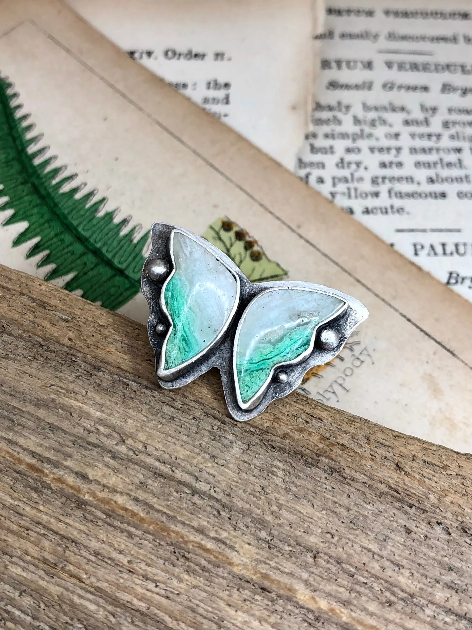 Chrysoprase Butterfly Ring 1