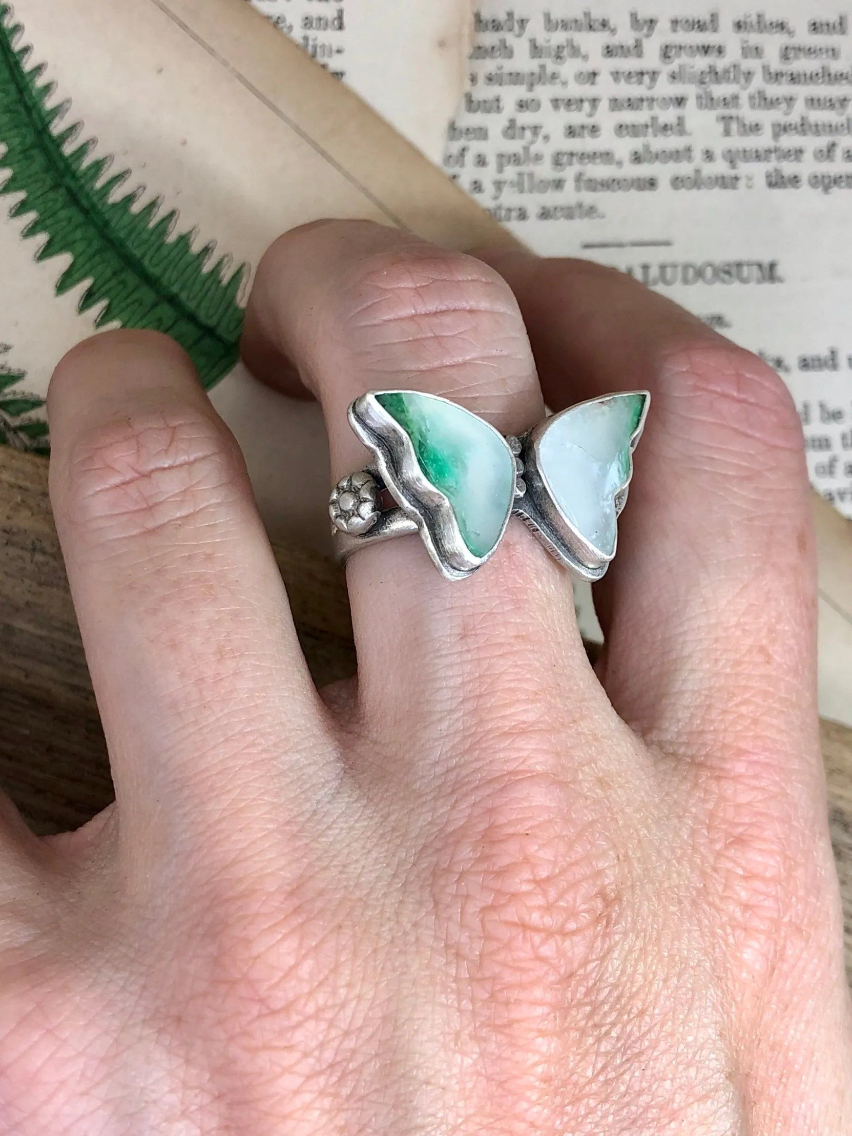 Chrysoprase Butterfly Ring 2