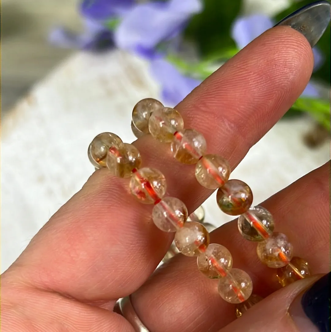 Citrine 6mm Bead Bracelet